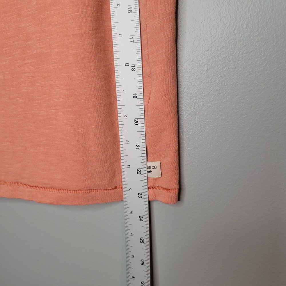 Toad & Co Organic Cotton Blend Orange V-Neck Pocket Tank Top Women's Size M Slub - Picture 8 of 8